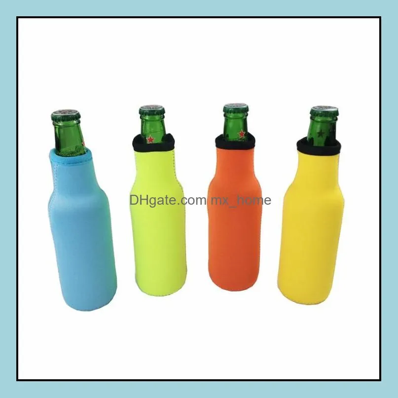 Beer Bottle Sleeve Neoprene Insulation Bags Holder Soft Drinks Covers With Stitched Fabric Edges Insulated Bags Cover Bareware Tool