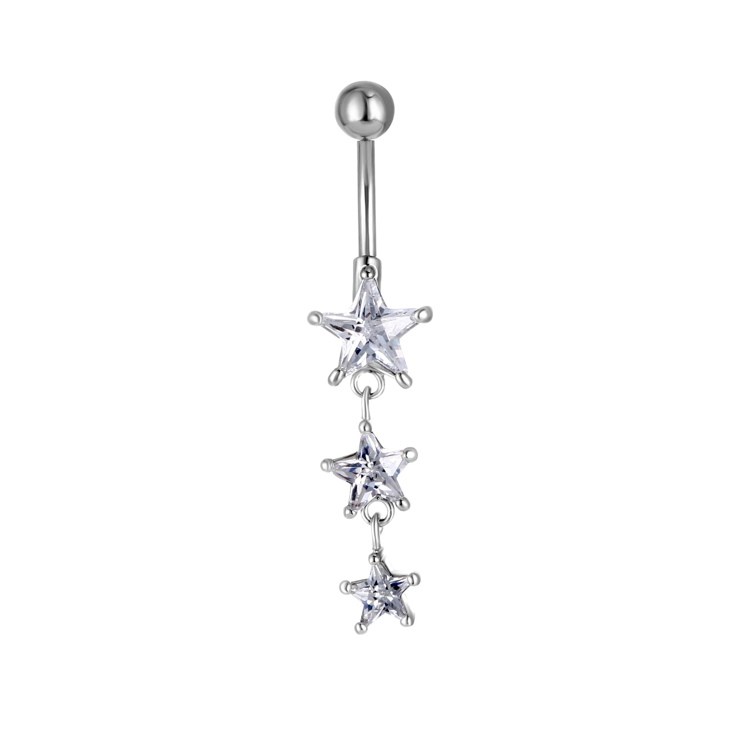 YYJFF D0614 (1 kleur) heldere buikring mooie sterrenstijl met piercing body sieraden navel