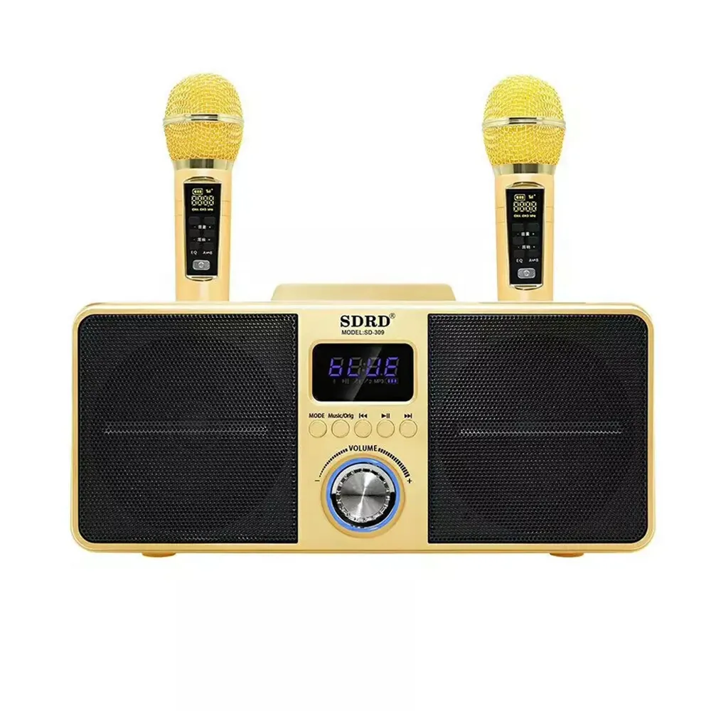 2024 Dual Wireless Microphone Bluetooth Speaker Karaoke