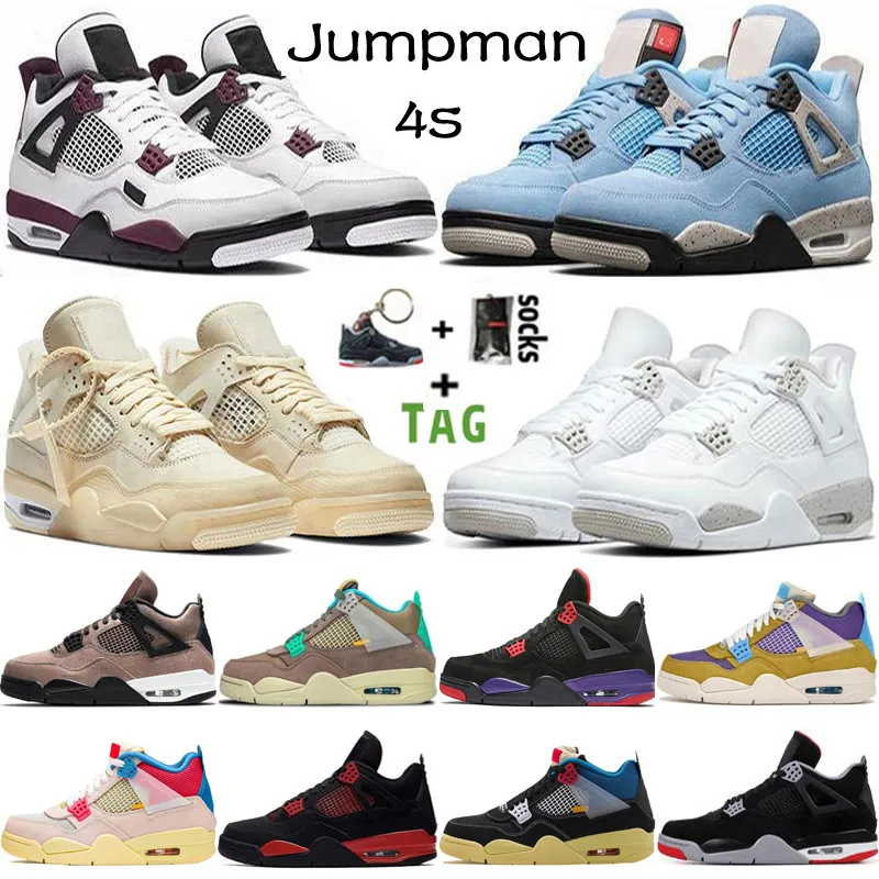 2023 최고 품질의 점프 맨 4 High OG 4S Mens Basketball Shoes University Blue Sail Paris White Oreo Taupe Haze Guava Black Cat 남자 스니커 트레이너 크기 36-47