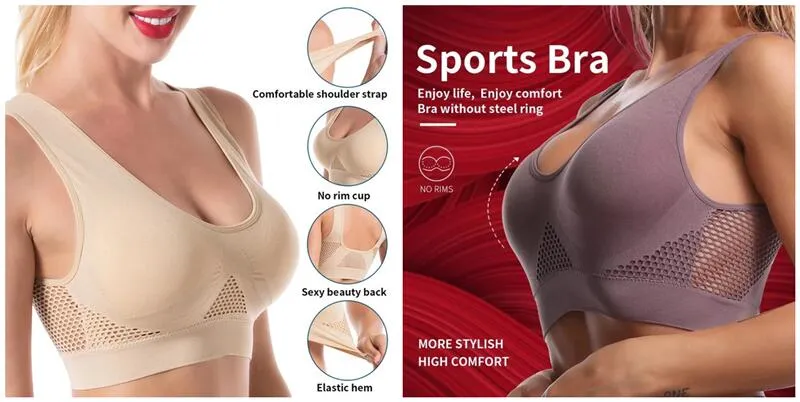 Wireless Breathable Push Up Bra Set Back For Women S 4XL Sizes