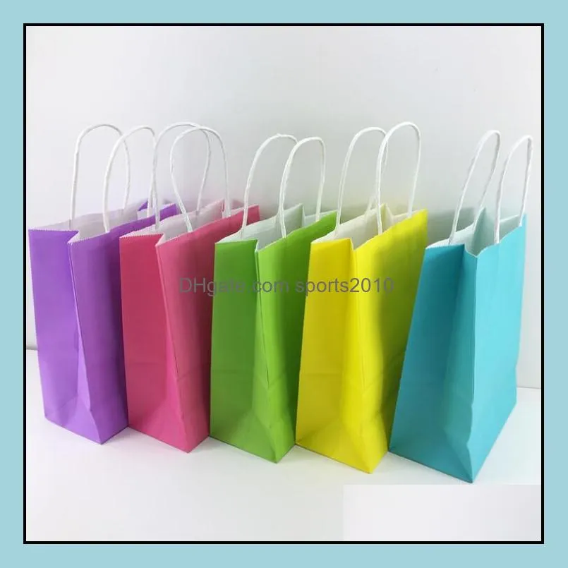 DIY Multifunction soft color paper bag with handles/ 21x15x8cm/ Festival gift bag /High Quality shopping bags kraft paper LX2194