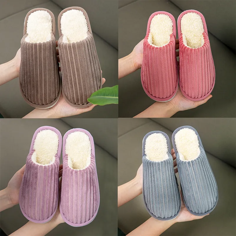 2022 Winter cotton slippers wholesale solid color household wood flooring soft bottom mute indoor couples mens womens Novelty