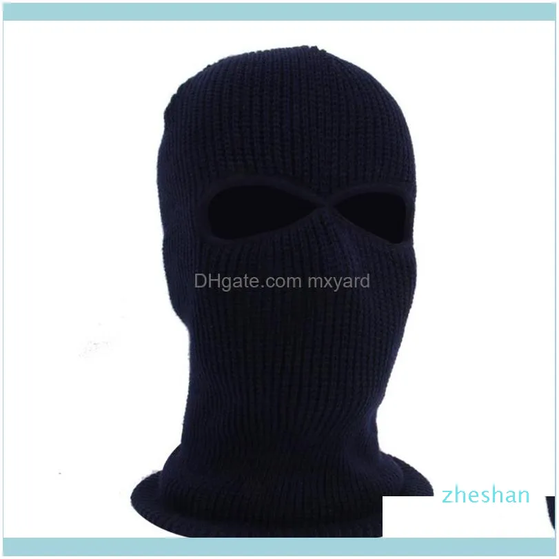 Bonnets Casquettes Headwears Athlétique En Plein Air Comme Sport En Plein Air Bonnets 2-Hole Knit Ski Mask Balaclava Hat Winter Full Face Er Neck Ga2942