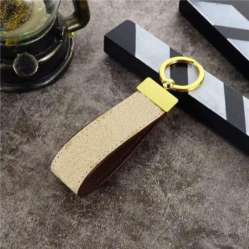 Designer Pattern Leather Keychain Luxury Leder Lanyard Keychains Men Women Car Key Ring Fashion Key Accessory Keyrings Gifts