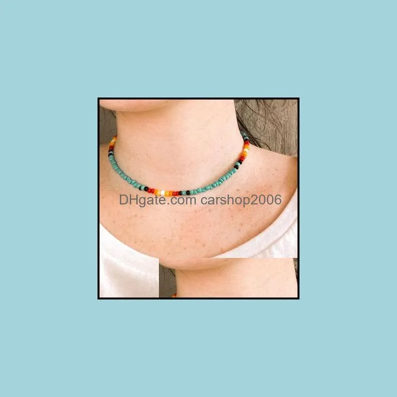 Vsco Girl Boho Beads Choker Necklace Fashion Beach Colorful Short Necklaces Party Statement Jewelry Accessories Gift