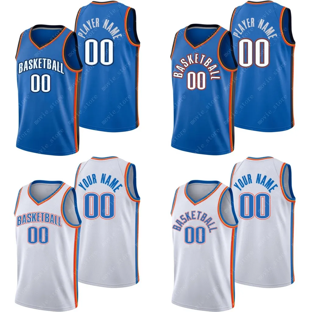 Maillots de basket-ball Oklahoma City personnalisés pour hommes Faites vos propres chemises de sport Jersey Nom et numéro d'équipe personnalisés cousus 01