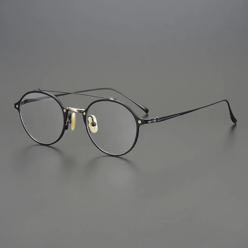 Modne okulary przeciwsłoneczne ramy Vintage pilotaż tytanowe okulary czytania rama dla mężczyzn damskie optyczne okulary recepty retro okrągłe okrąże