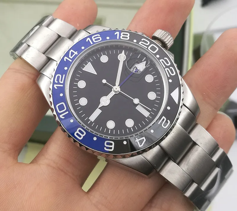 New Luxurys GMT Herr 2813 Automatiskt urverk Klocka Självvind män Mekaniska designers Klockor Mode Sport SS Armbandsur armbandsur