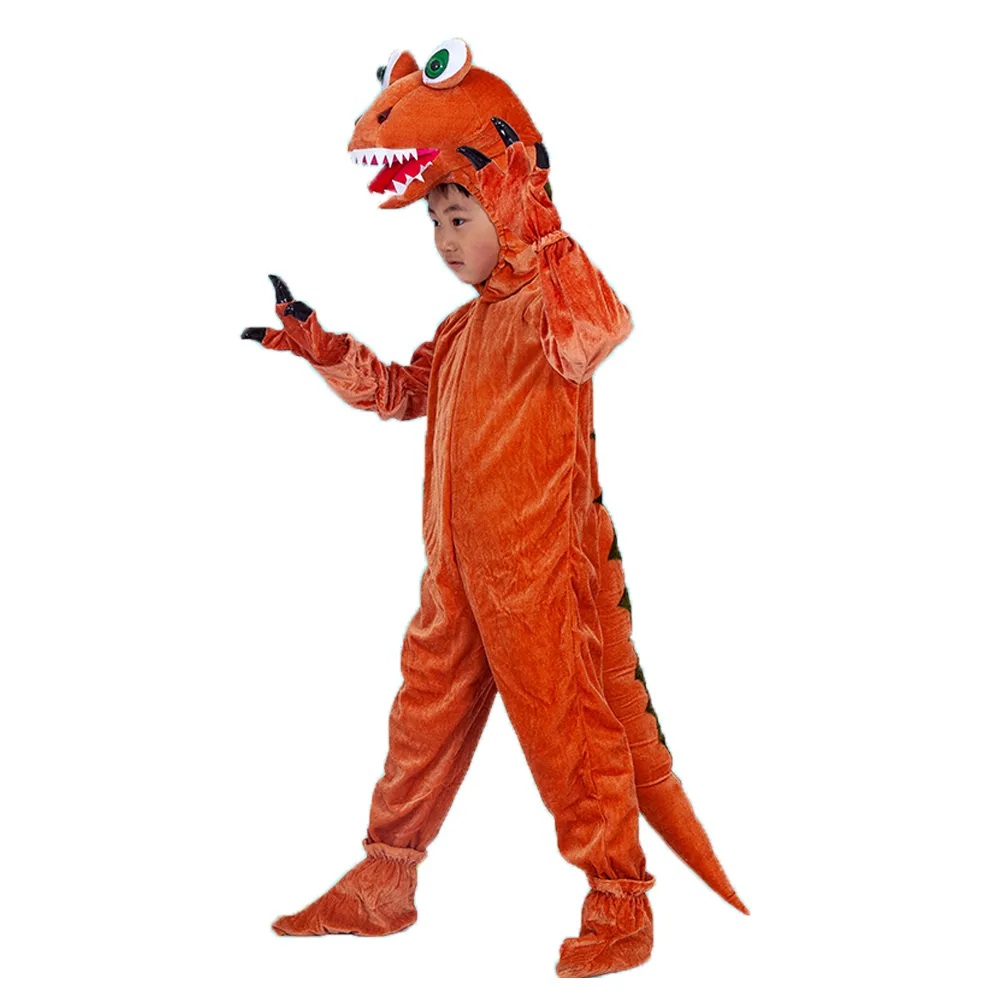 Traje de boneca mascote Novas fantasias de dinossauro para crianças Traje de Halloween T-rex Braquiossauro Raptor Macacão de pelúcia Purim Terno de festa para meninos Meninas