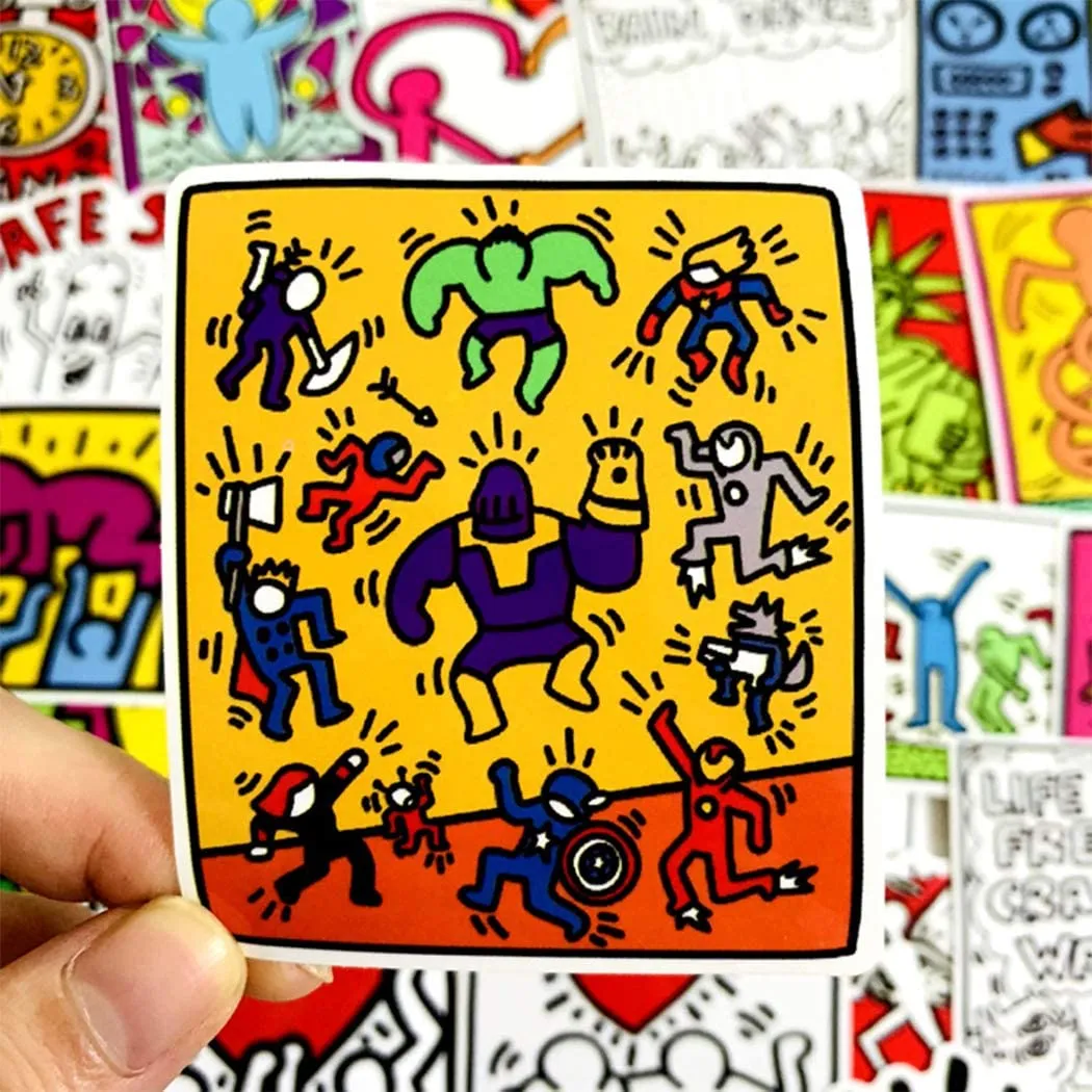 50pcs-Pack Art Graffiti Fun vinylklistermärke Vattentäta klistermärken för vattenflaska Laptop Planner Scrapbook Telefon Garderob Väggstötfångare Box Skateboard Bagage Decal