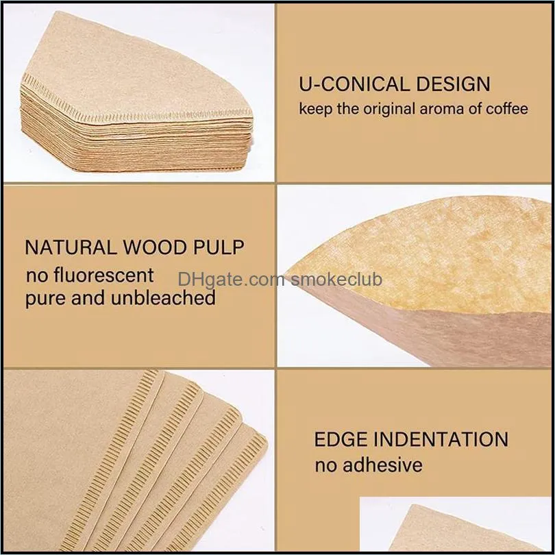 Coffee Filters 200 Piece Set No. 02 Filter Cone Paper Natural Unbleached
