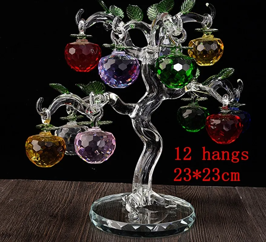 New-Year-Chirstmas--Tree-Hanging-Cut-Crystal-Glass-Multicolor-Faceted-Apples-Ornaments-12pcs-Christmas-Home