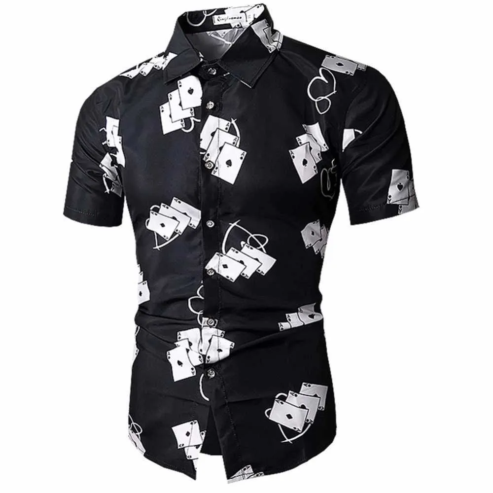 Hommes chemise hawaïenne mâle décontracté camisa masculina imprimé chemises de plage à manches courtes marque vêtements taille asiatique 210721