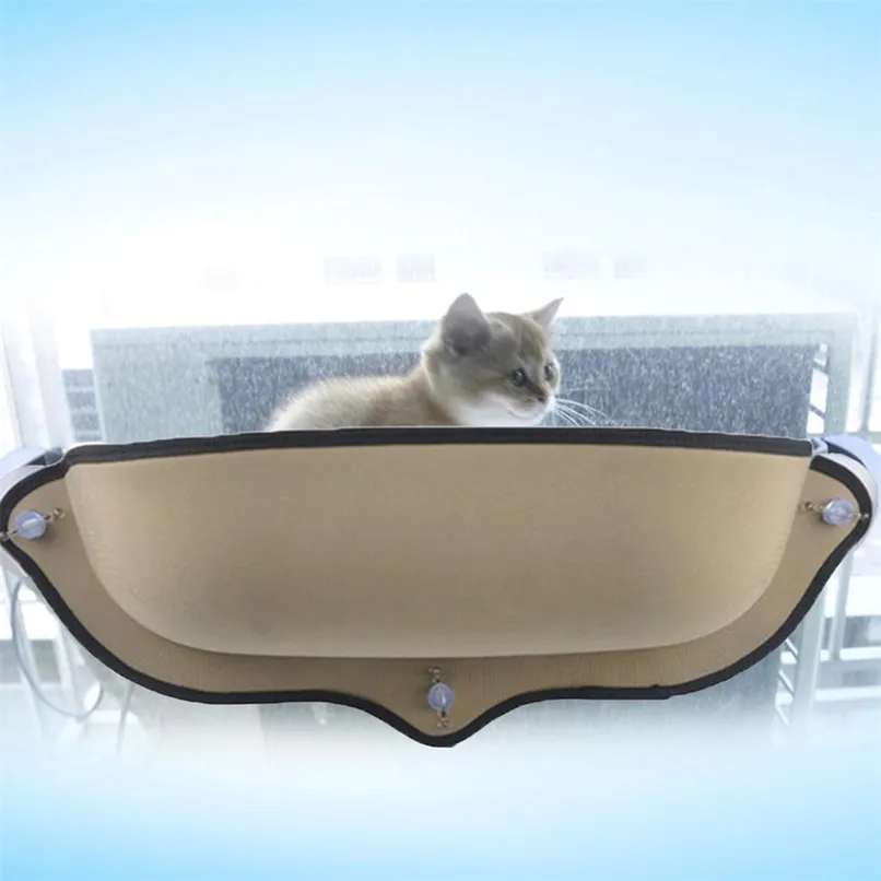 Cat Hammock Bed Mount Window Pod Lounger Suction Cups Warm For Small Big Pet Rest House Sun Wall Soft Ferret Cage 211006