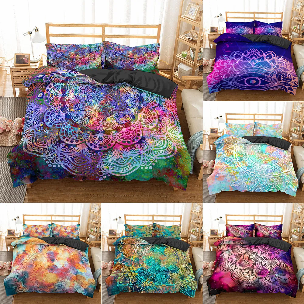 Homesky Luxury Mandala Bedding Sets Paisley Pattern India Duvet Cover Twin Full Queen King Quilt Cover pillowcase Bed Linen C0223
