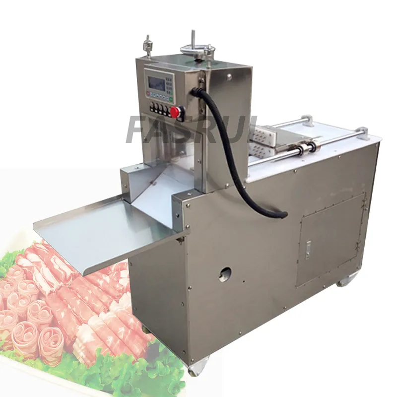 Kommersiell Electric Meat Slicer Machine Lamb Beef CNC Double Cut Lamb Roll Maker Mutton Rolls Cutter