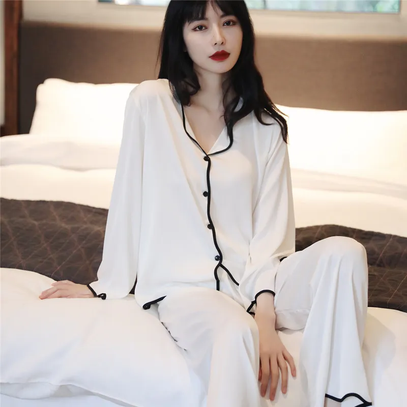 Large Size Ice Silk Pajamas Women's Summer Cool Thin Home Wear