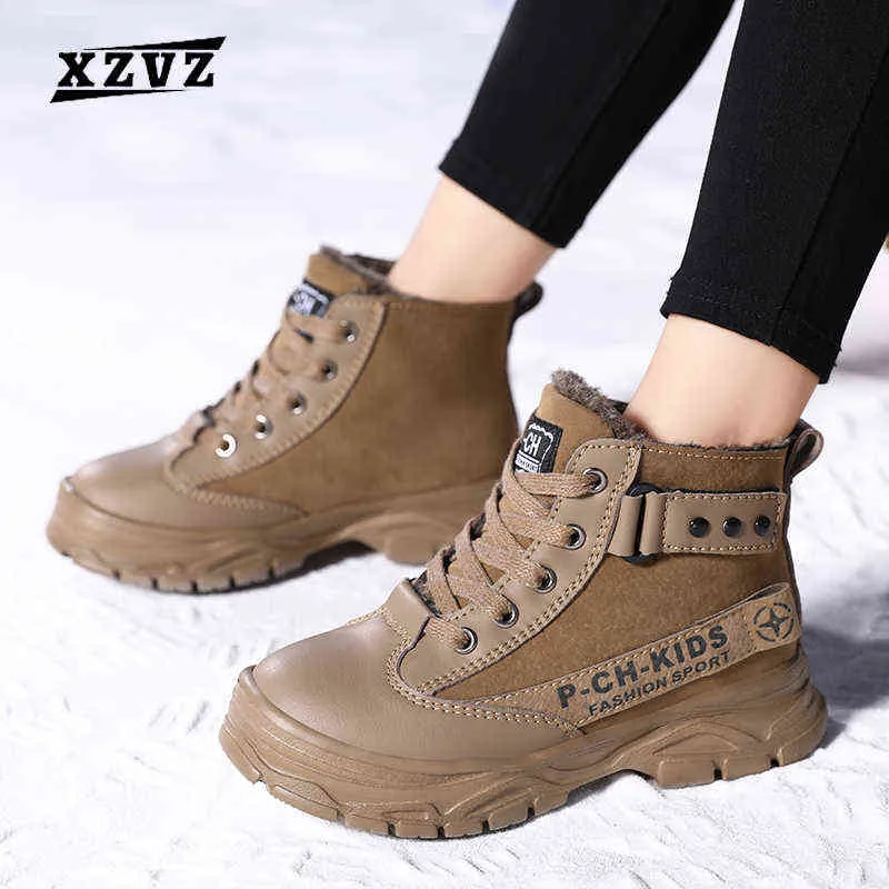 XZVZ Kids Boots Boys Girls Winter Keep Warm Boots High Quality Children's Shoes Outdoor Adventure Boots Slip Resistant Cold 211108