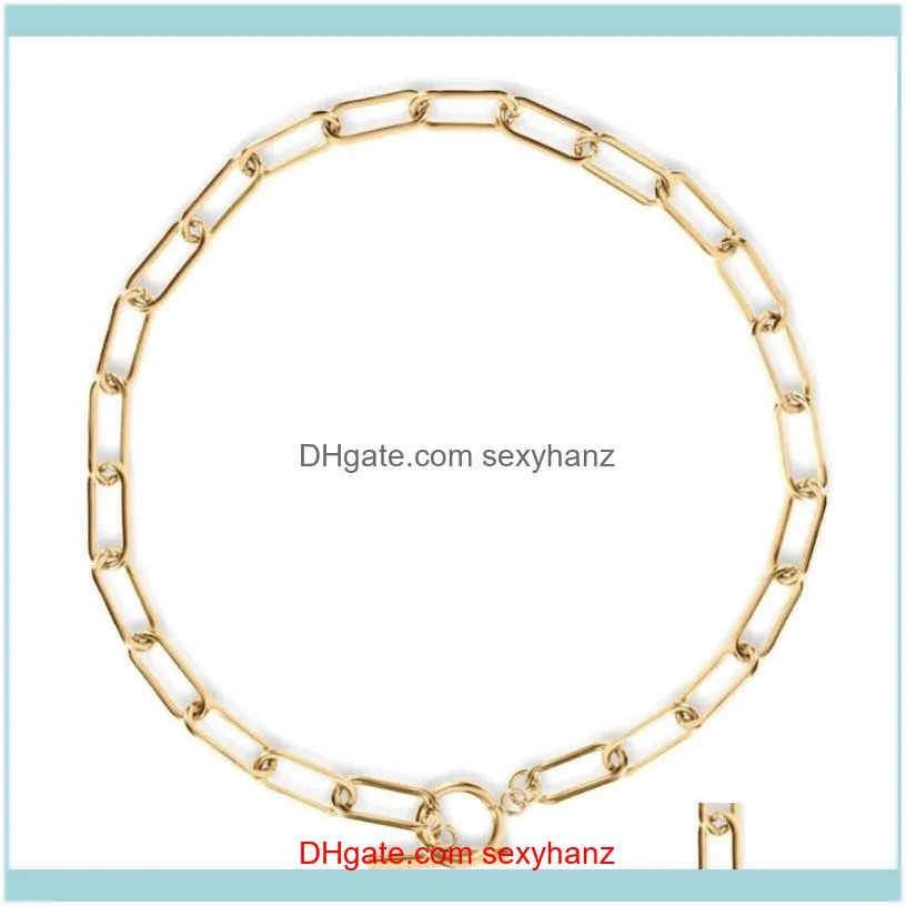 Wholesale Stainless Steel Keira Choker Necklace Rectangle Chunky Chain With TOGGLE Clasp 42cm As Fashion Lady Gift 10pcs/lot Chokers