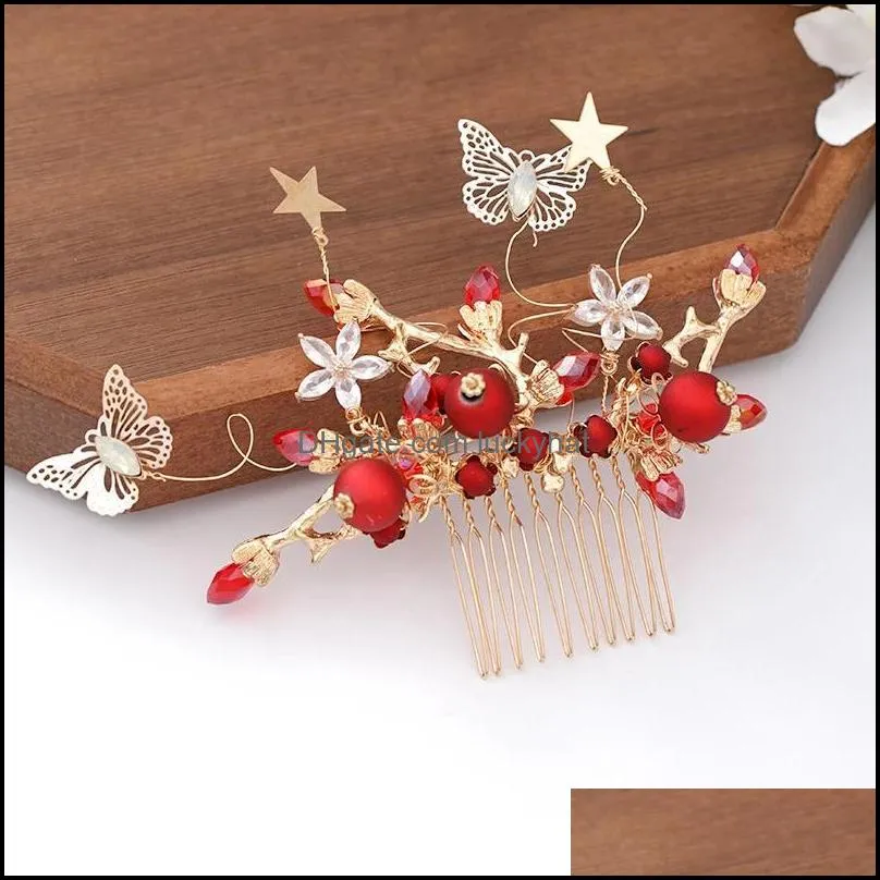 Vintage Hanfu headdress hairpin Earrings Wedding Set Crystal Tassel Hair Accessories Handmade Antique Accessories Jewelry Set