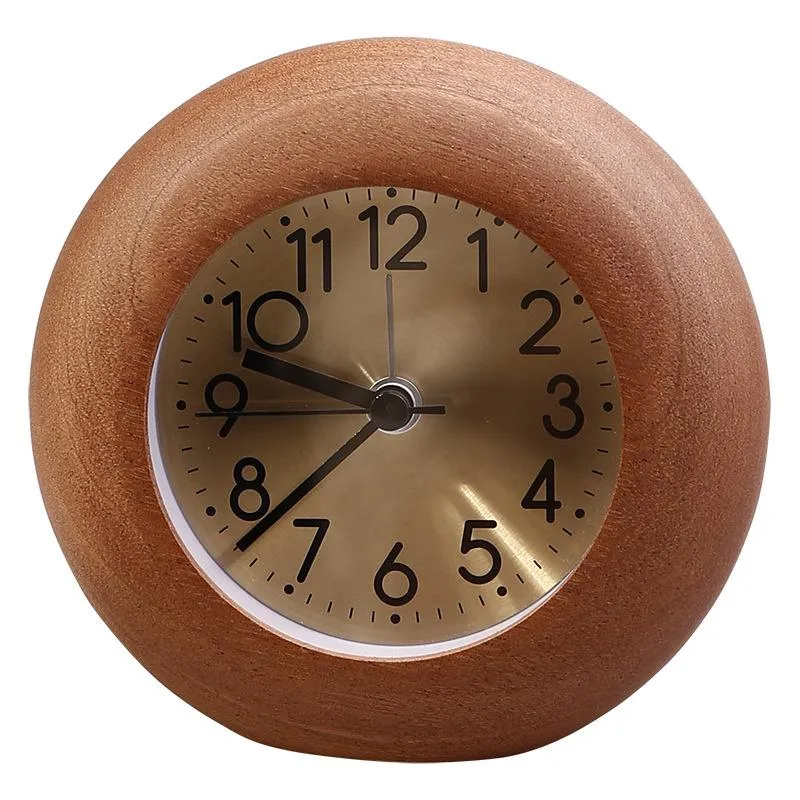 Altri orologi Accessori Sveglia piccola rotonda a forma di uovo Retro in legno luminoso creativo silenzioso scrivania comodino Snooze