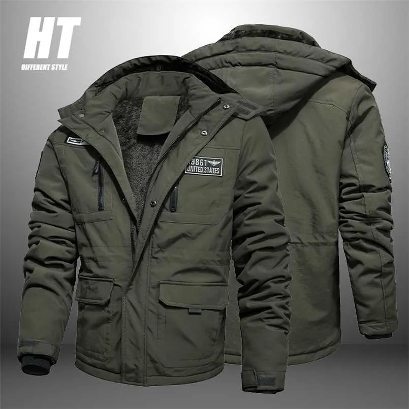 Winter Military Jacket Men Brand Quality Windbreaker Warm Outdoor Fleece Lined Overcoat Casual Slim Tactical Coat Male Parkas 211129
