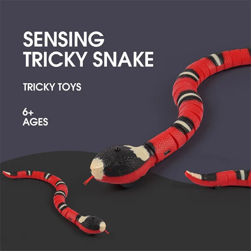 Smart Sensing Snake Cat Toys Электрическая интерактивная игрушка для кошек USB зарядки кошек аксессуары для любимых собак игра 20220107 Q2