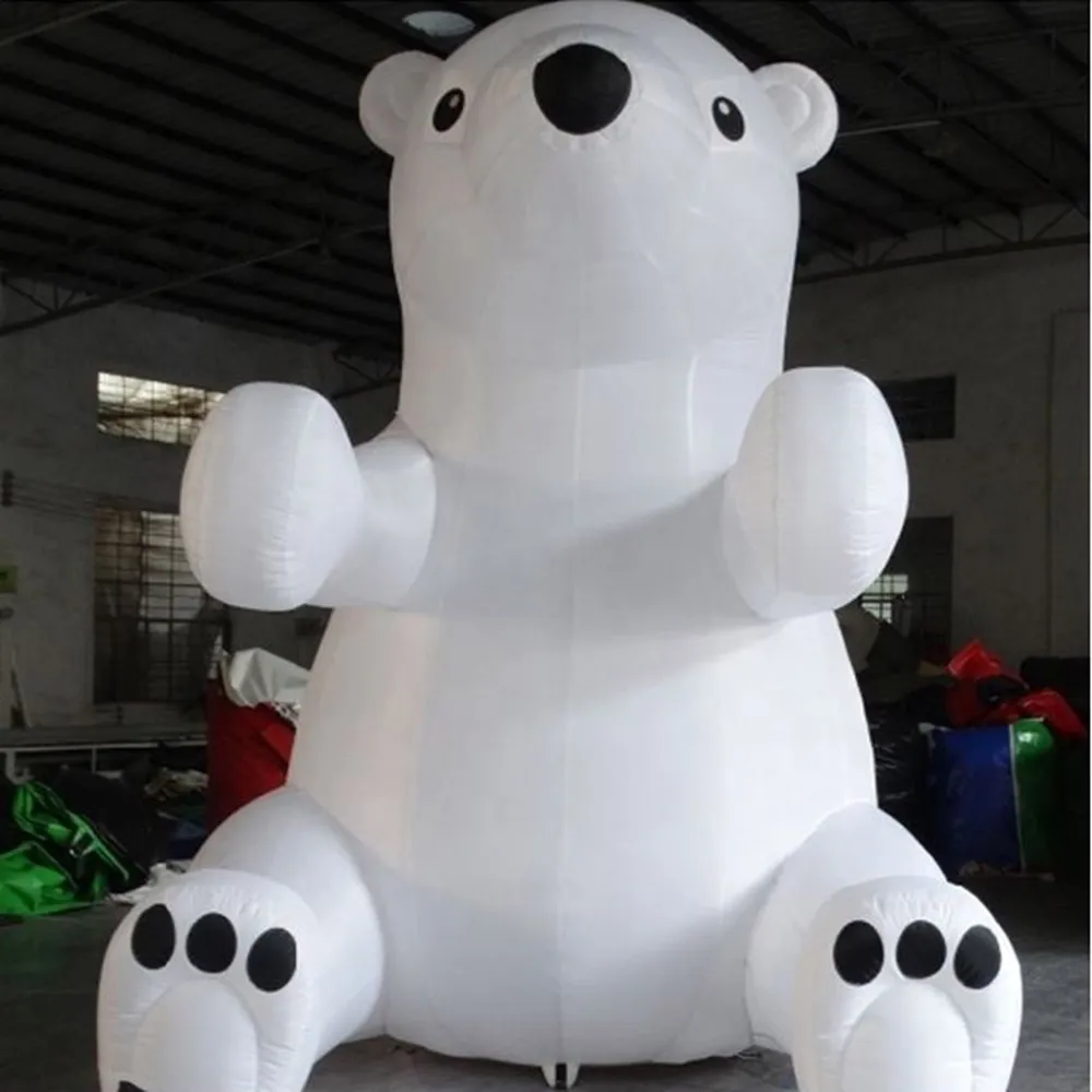الإعلان كبير أبيض نفخ القطبية الدب العملاق نفخ دمية الدب الحيوان بالون لعيد الميلاد الديكور