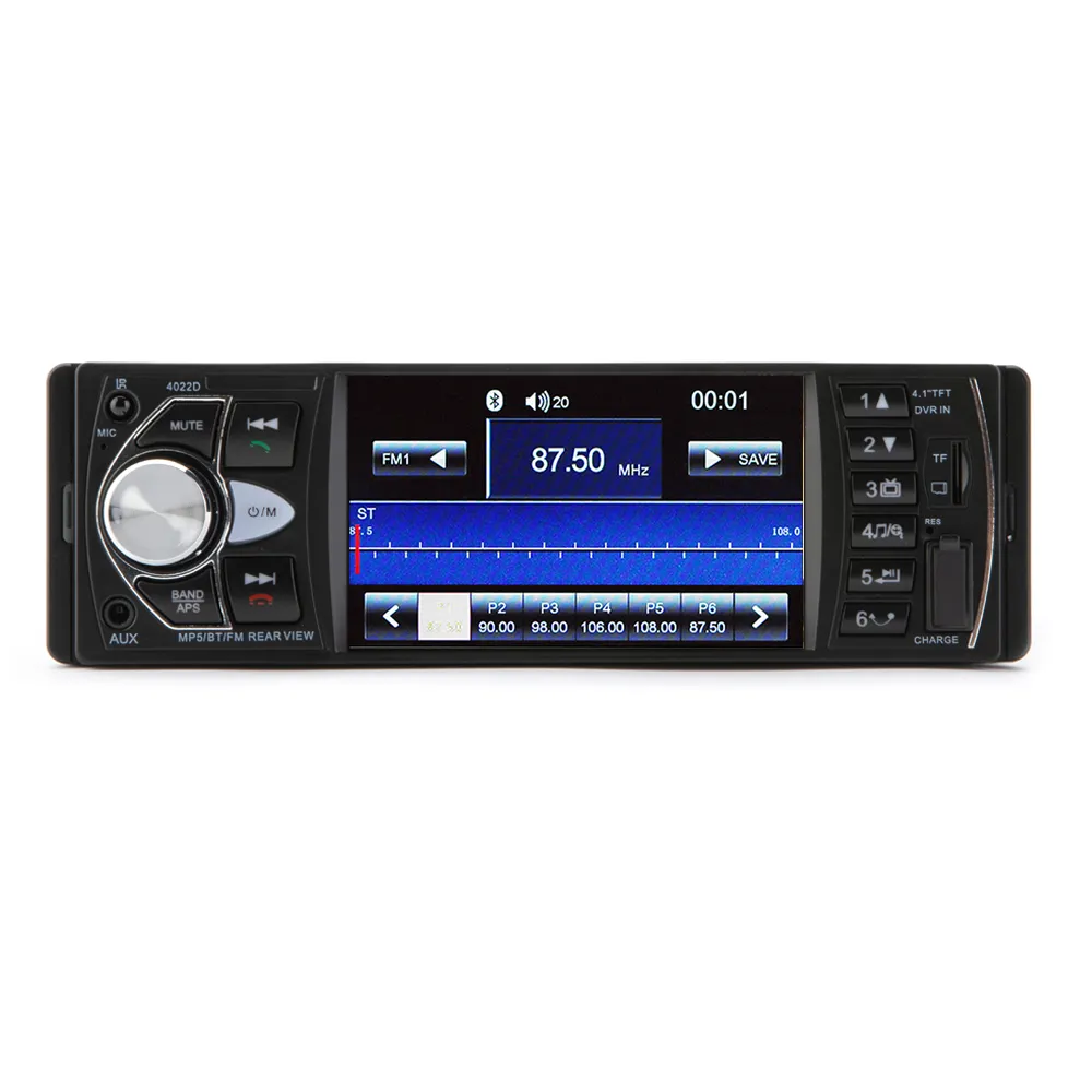 Comprar Hippcron Radio de coche 1 Din Autoradio 4022D Bluetooth 4,1  Pantalla soporte cámara de visión trasera volante Contral estéreo de coche