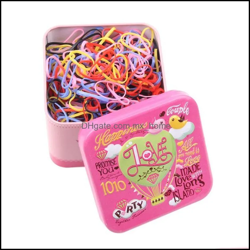 Hair Accessories 500pcs/Box Cute Girls Colorful Disposable Rubber Bands Gum For Ponytail Holder Baby Elastic Kids