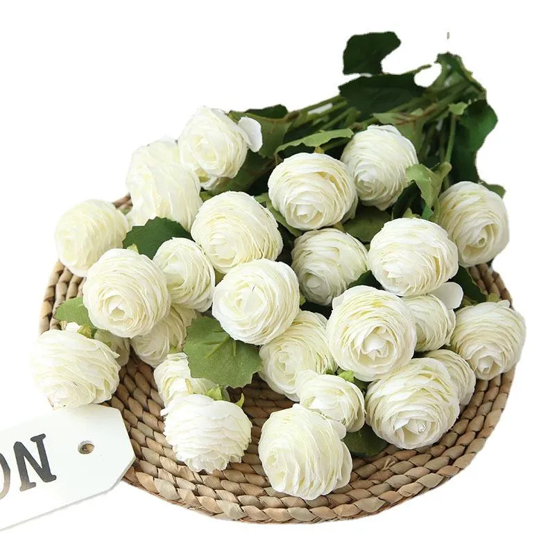 Ghirlande di fiori decorativi 1 pz 3 teste Lulian Rose Seta artificiale Flores da sposa Centro pezzi Accessori per la decorazione della casa Festival Party