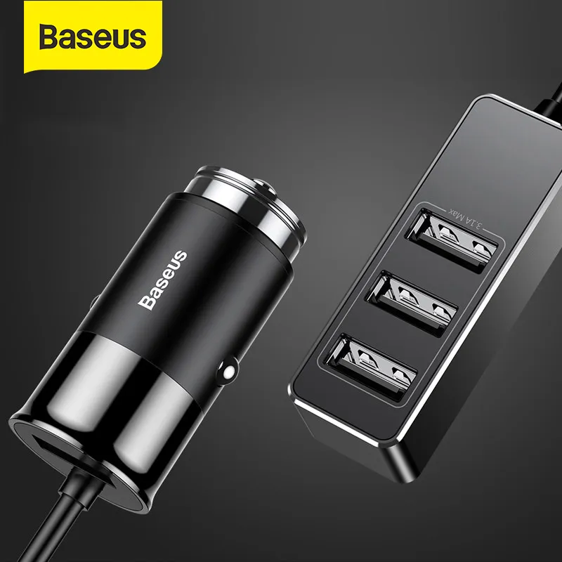 Baseus 4 USB 5V 5A Schnellladung für iPhone iPad Samsung Xiaomi Tablet GPS-Adapter Autotelefon-Ladegerät