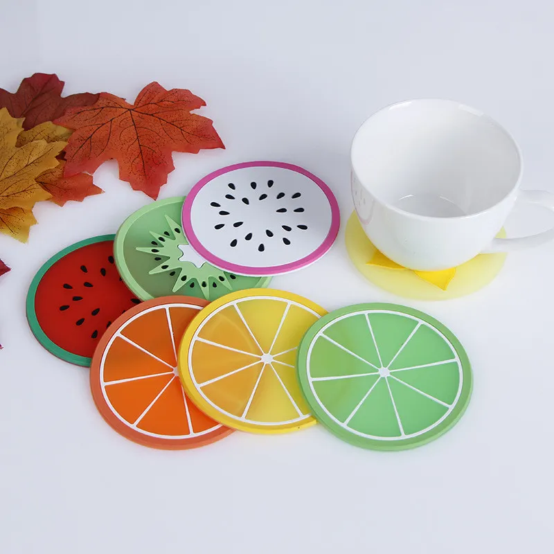 Cup Mat Pad Coaster Fruit Shape Silicone Cup Pad Slip Insulation Pad Hot Drink Mats yq01879