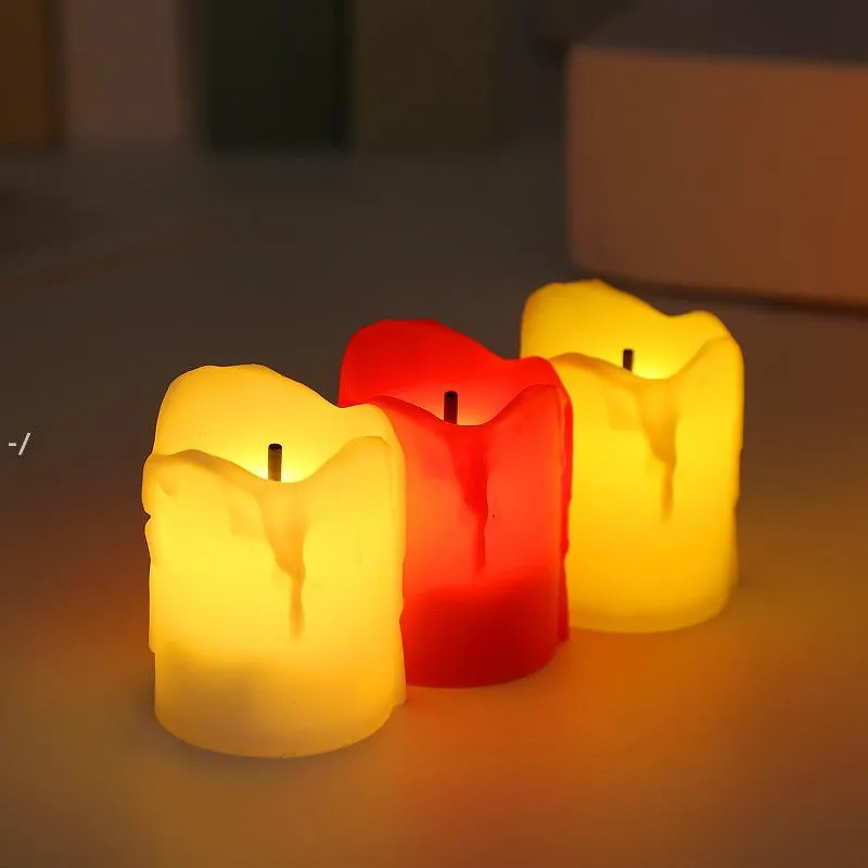 12 adet / takım Cadılar Bayramı LED Mumlar Alevsiz Zamanlayıcı Mum Tealights Pil Kumandalı Elektrikli Işıklar Düğün için Tealight Tealight JJD10821