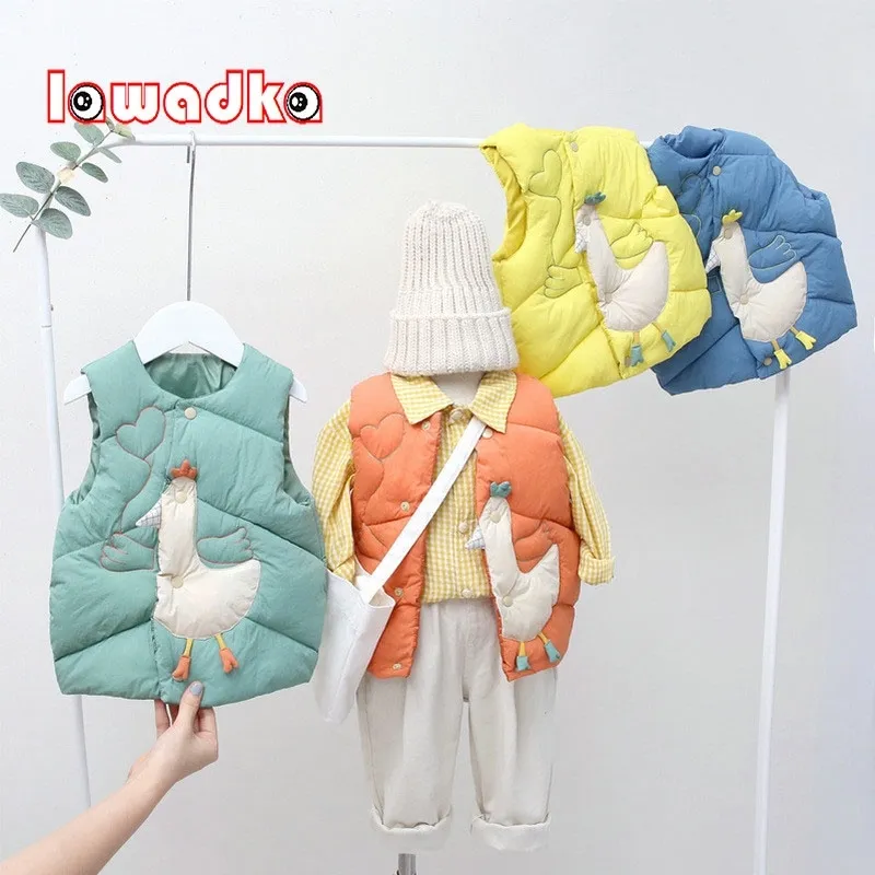 Lawadka Baby Boy Winter Clothes Cartoon Casual Sleeveless Vest for Girl Winter Thick Waistcoat Coat Outwear Baby Vest fo Boy 210317
