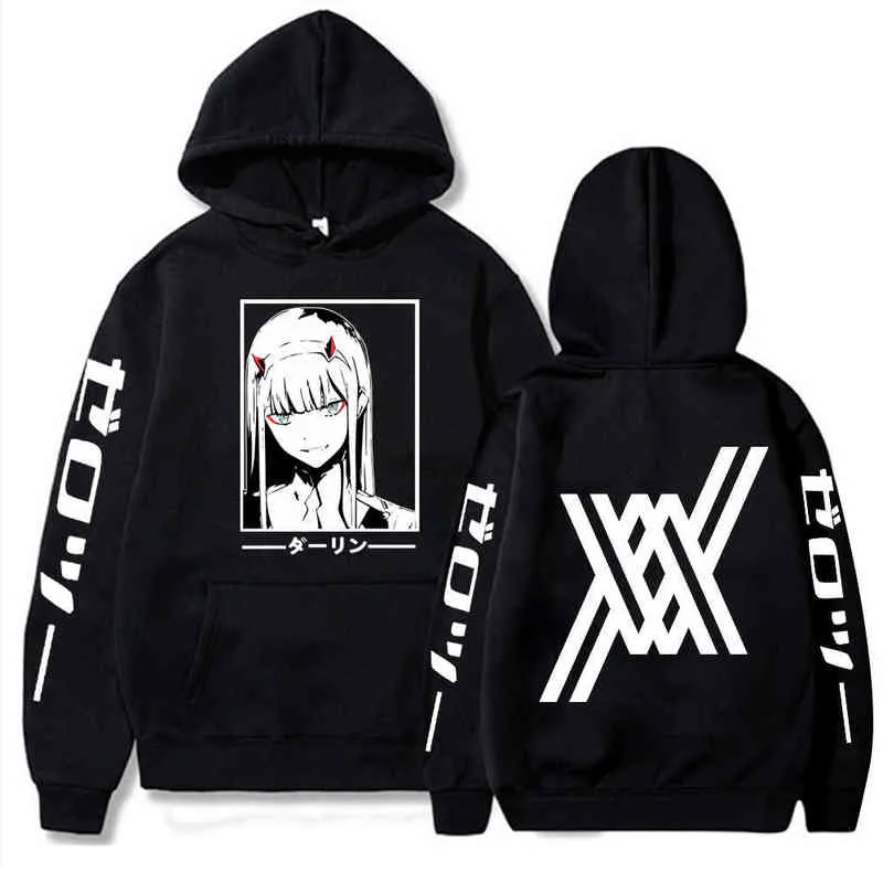 Darling In The Franxx Zero Two Sweat à capuche pour homme Femme Unisexe Mode Harajuku Nouveau Sweat à capuche pour homme de haute qualité Dropship Sweat-shirt H1227