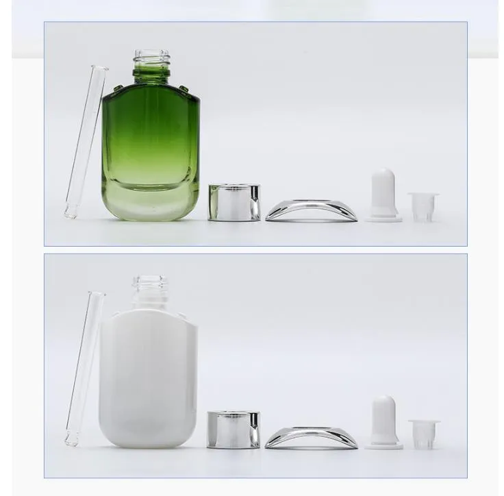 30ML White Green Glass Dropper Bottle Empty Perfume Sample Tubes  Oil Reagent Refillable Bottle SN2375