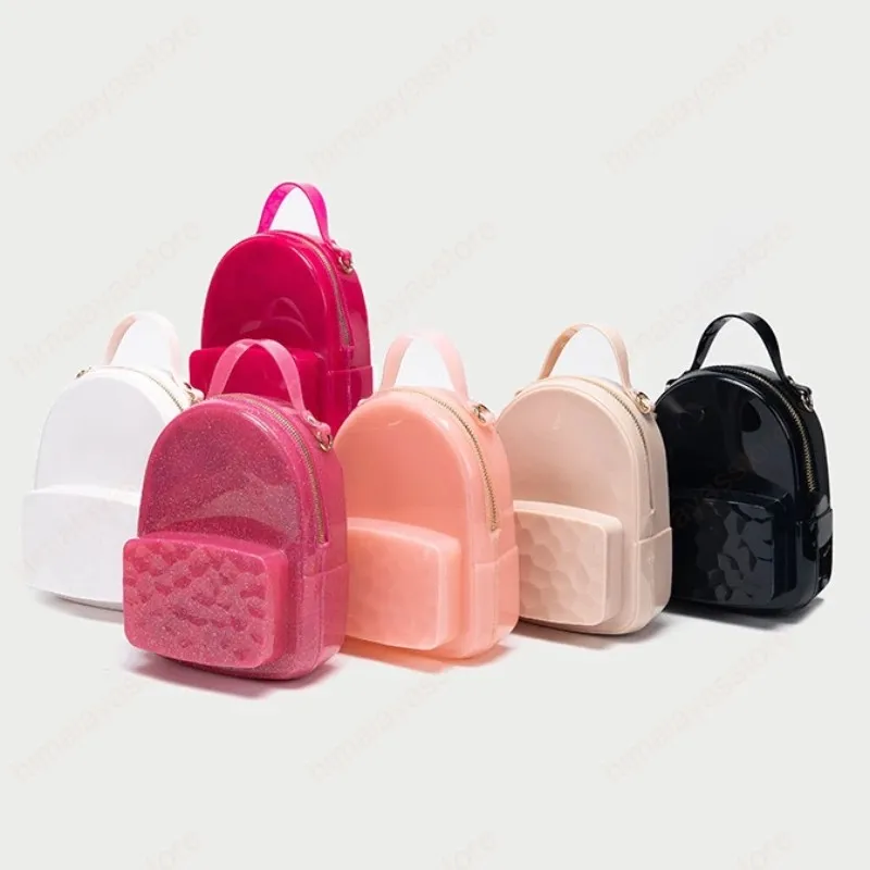 Femmes Mini sac à dos sac à main PVC gelée Double sacs à bandoulière pour enfants fille école sac à dos Kawaii sacs à dos Mochila