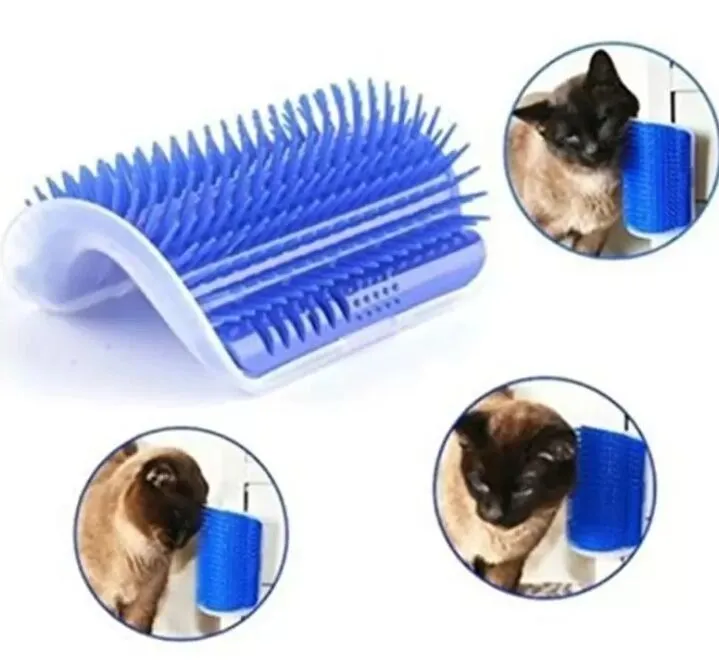 Pet Cat Groomer para cão Grooming ferramenta pente de remoção de cabelo cães escova de canto tedding aparar dispositivo de massagem com catnip