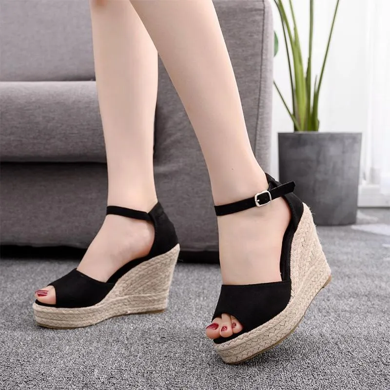 Women Wedge Sandals Fashion Female Open Toe Ankle Cross-tied Sandalies Ladies Platform Comfort Summer Shoes Plus Size Woman