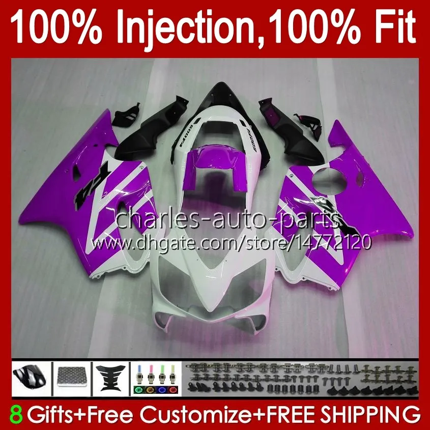 100٪ fit oem fairings لهوندا CBR 600F4 600FS 600 F4 FS CC 99-00 الجسم 54NO.216 600cc CBR600 F4 CBR600F4 الأرجواني الأبيض 99 00 CBR600FS 1999 2000 حقن العفن