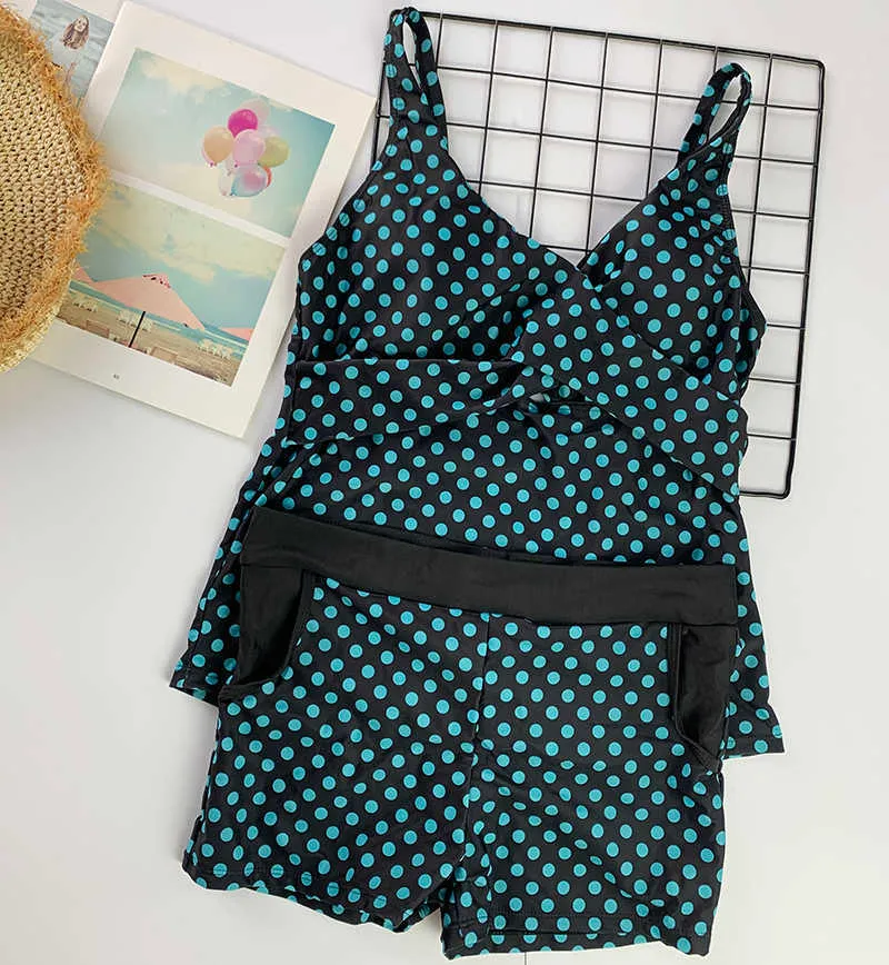 Polka Print Plus Size Push Up Tankini Set With Shorts High Waist Two Piece  Tiktok Swimsuit For Women, 2XL Size Bathing Suit For Beachwear 210702 From  Long005, $15.66