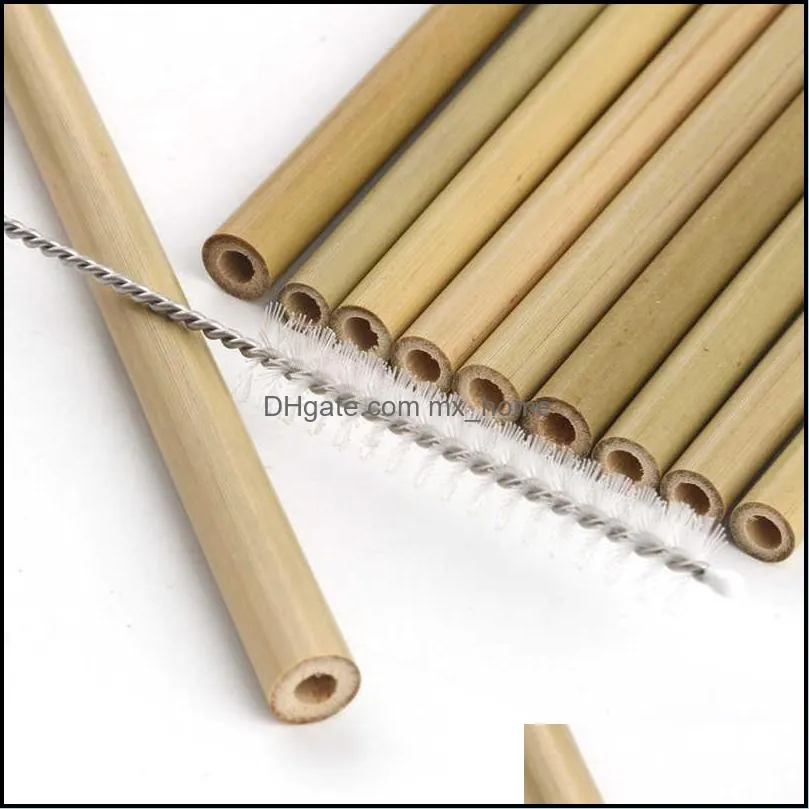 Arts and Crafts Bamboo Straw Reusable Eco Friendly Hcrafted Natural Drinking Straws Cleaning Brush OOE4181 V9G6