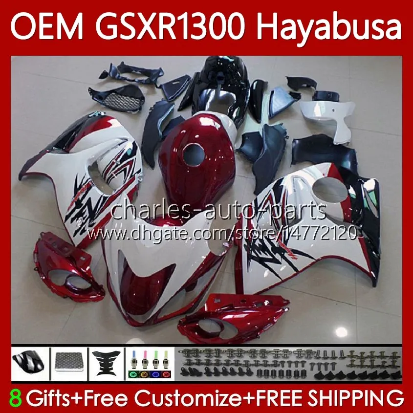 Тело для инъекций для Suzuki Hayabusa GSXR-1300 GSXR 1300 CC 2008 2019 77NO.8 GSX-R1300 GSXR1300 08 09 10 11 12 13 1300CC GSX R1300 14 15 16 17 18 19 OEM обтекатель темно-красный BLK