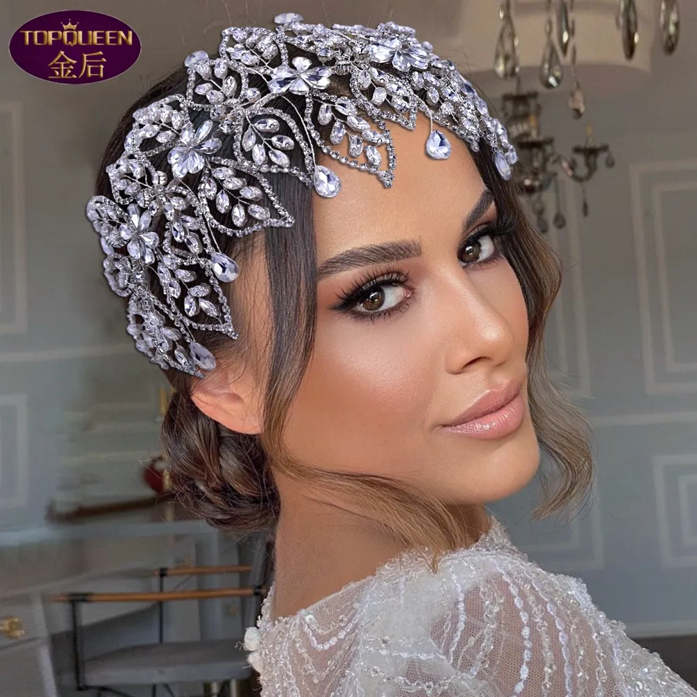 Versatile lussuoso diamanti di diamante tiara barocca cristallo da sposa corona corona di corona con corona di capelli da sposa diamanti corone da sposa diamanti