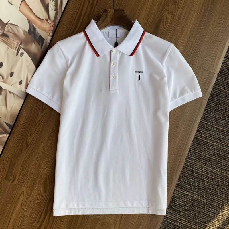 2021 Solid color Polo Shirt Men Embroidery Shirts Short Sleeve Men