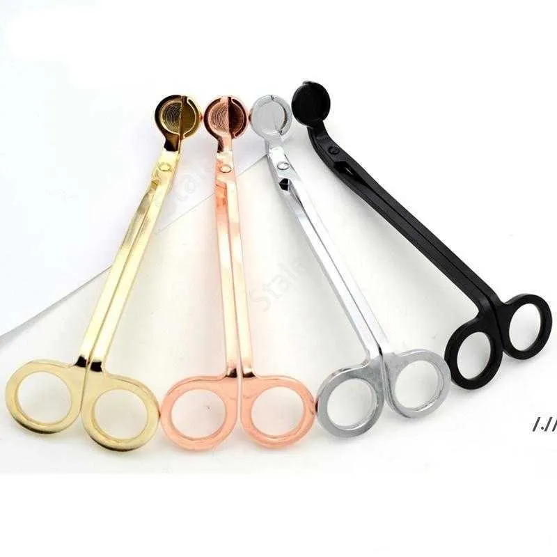 Aço Inoxidável Snuffers Vela Wick Trimmer Rose Gold Candle Scissors Cutter Castter Wick Trimmer Lâmpada De óleo Trim Scissor Cutter DAS130