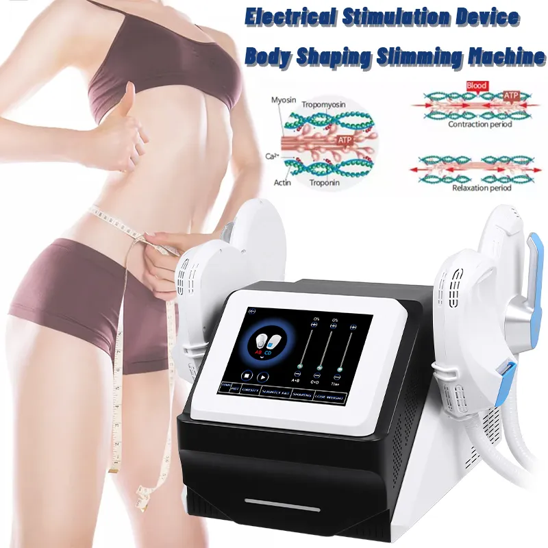 Nueva llegada 4 manijas EMslim HI-EMT máquina de adelgazamiento estimulación muscular electromagnética quema de grasa equipo de belleza para moldear el cuerpo