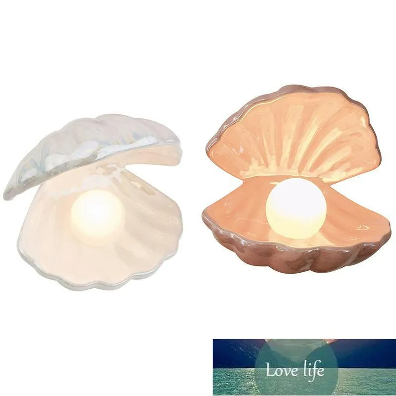 Shell Pearl Night Light Keramik Skrivbord prydnad sänglampa Heminredning Nyhetsposter Fabrikspris Expert Design Kvalitet Senaste stil Original Status